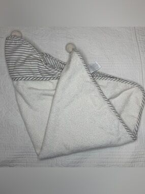 Pehr Rub A Dub Baby Hooded Towel Stripes Away Gray Toddler Bath Cover